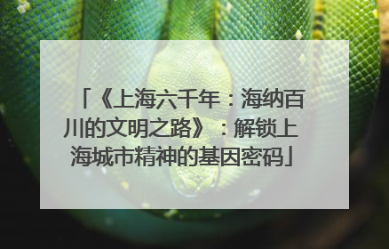 《上海六千年：海纳百川的文明之路》：解锁上海城市精神的基因密码