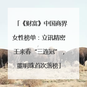 《财富》中国商界女性榜单：立讯精密王来春“三连冠”，董明珠首次落榜