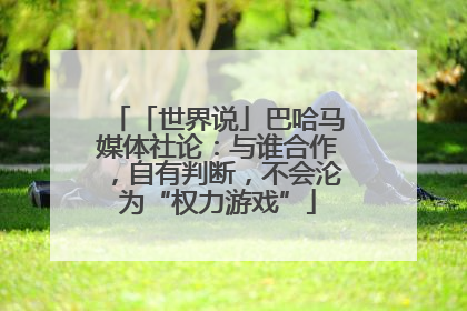 「世界说」巴哈马媒体社论：与谁合作，自有判断，不会沦为“权力游戏”
