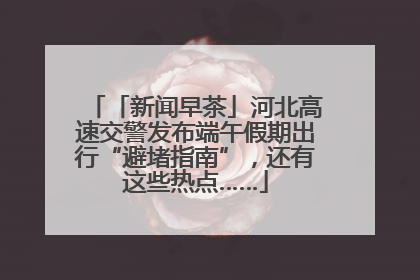 「新闻早茶」河北高速交警发布端午假期出行“避堵指南”，还有这些热点……