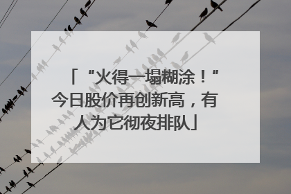 “火得一塌糊涂！”今日股价再创新高，有人为它彻夜排队