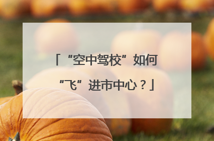 “空中驾校”如何“飞”进市中心？