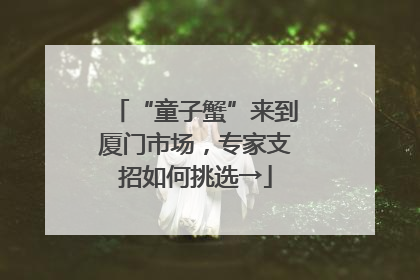 “童子蟹”来到厦门市场，专家支招如何挑选→