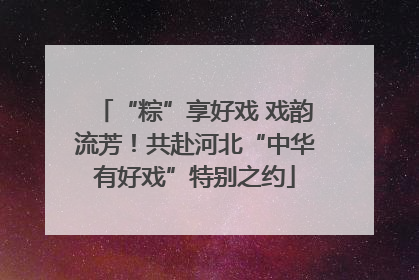 “粽”享好戏 戏韵流芳！共赴河北“中华有好戏”特别之约