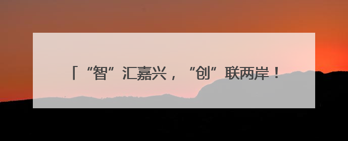 “智”汇嘉兴，“创”联两岸！一场跨越海峡的智慧盛宴开启