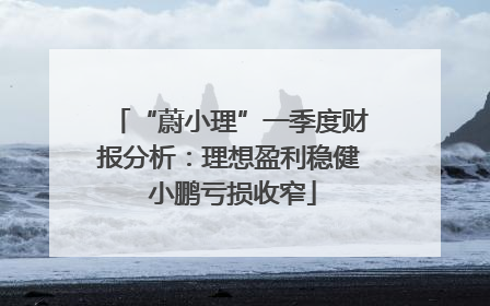 “蔚小理”一季度财报分析：理想盈利稳健 小鹏亏损收窄