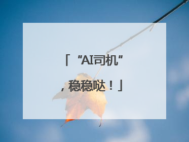 “AI司机”，稳稳哒！