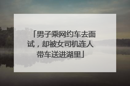 男子乘网约车去面试，却被女司机连人带车送进湖里
