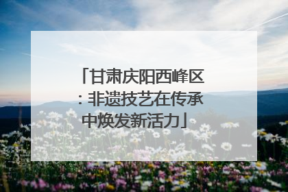 甘肃庆阳西峰区：非遗技艺在传承中焕发新活力