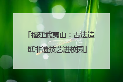 福建武夷山：古法造纸非遗技艺进校园