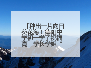 种出一片向日葵花海！德阳中学初一学子祝福高三学长学姐“一举夺魁”