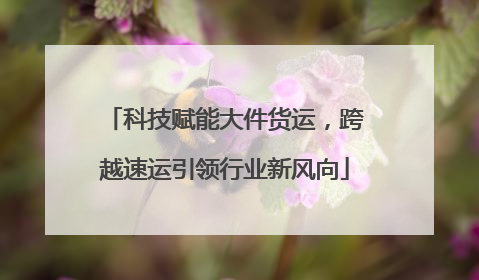 科技赋能大件货运，跨越速运引领行业新风向