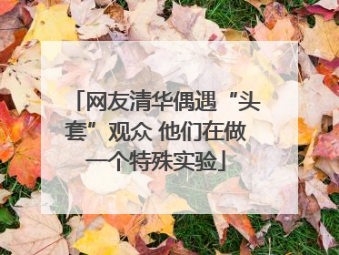 网友清华偶遇“头套”观众 他们在做一个特殊实验