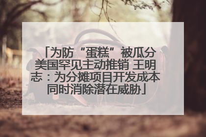 为防“蛋糕”被瓜分 美国罕见主动推销 王明志：为分摊项目开发成本同时消除潜在威胁