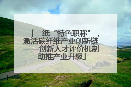 一纸“特色职称”，激活碳纤维产业创新链——创新人才评价机制 助推产业升级