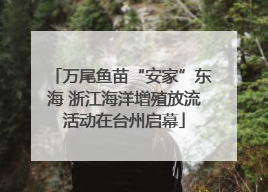 万尾鱼苗“安家”东海 浙江海洋增殖放流活动在台州启幕