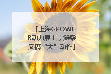 上海GPOWER动力展上，潍柴又搞“大”动作