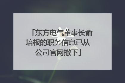 东方电气董事长俞培根的职务信息已从公司官网撤下