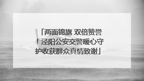 两面锦旗 双倍赞誉！泾阳公安交警暖心守护收获群众真情致谢