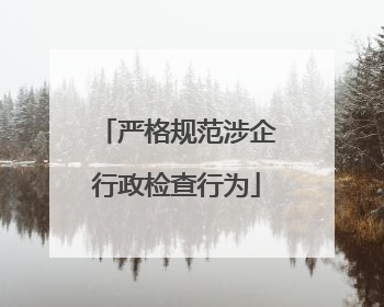 严格规范涉企行政检查行为