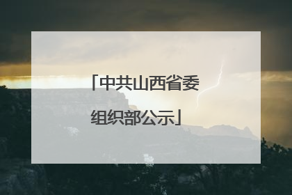 中共山西省委组织部公示