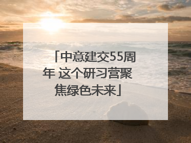 中意建交55周年 这个研习营聚焦绿色未来