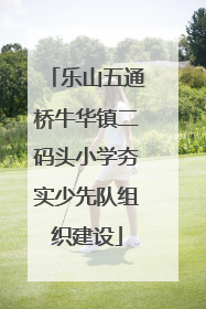 乐山五通桥牛华镇二码头小学夯实少先队组织建设