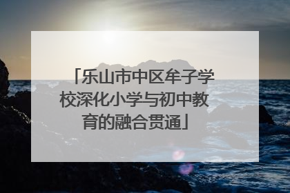 乐山市中区牟子学校深化小学与初中教育的融合贯通
