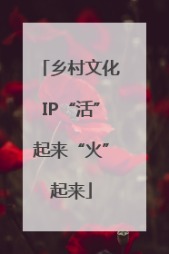 乡村文化IP“活”起来“火”起来