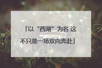 以“西湖”为名 这不只是一场双向奔赴