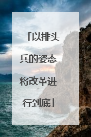 以排头兵的姿态将改革进行到底