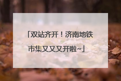 双站齐开！济南地铁市集又又又开啦~
