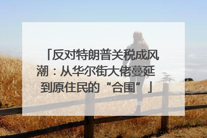 反对特朗普关税成风潮：从华尔街大佬蔓延到原住民的“合围”