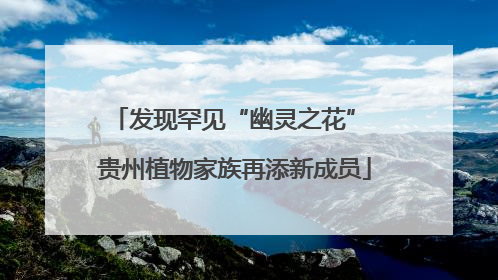 发现罕见“幽灵之花” 贵州植物家族再添新成员