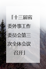 十三届省委外事工作委员会第三次全体会议召开