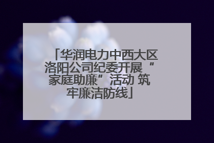 华润电力中西大区洛阳公司纪委开展“家庭助廉”活动 筑牢廉洁防线