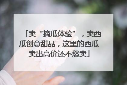卖“摘瓜体验”，卖西瓜创意甜品，这里的西瓜卖出高价还不愁卖