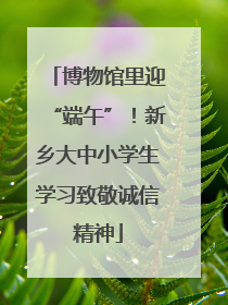 博物馆里迎“端午”！新乡大中小学生学习致敬诚信精神