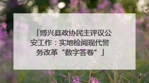 博兴县政协民主评议公安工作：实地检阅现代警务改革“数字答卷”