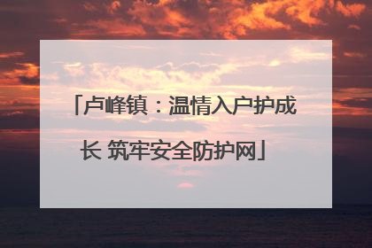 卢峰镇：温情入户护成长 筑牢安全防护网