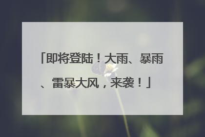 即将登陆！大雨、暴雨、雷暴大风，来袭！