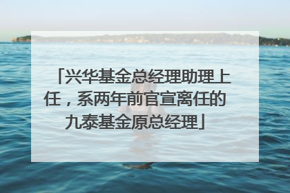 兴华基金总经理助理上任，系两年前官宣离任的九泰基金原总经理