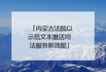 内蒙古法院以示范文本激活司法服务新效能