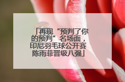 再现“预判了你的预判”名场面，印尼羽毛球公开赛陈雨菲晋级八强