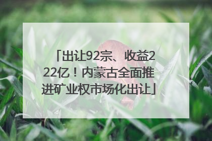 出让92宗、收益222亿！内蒙古全面推进矿业权市场化出让
