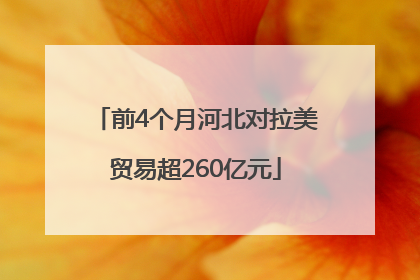 前4个月河北对拉美贸易超260亿元
