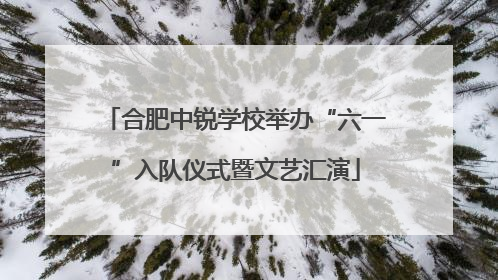 合肥中锐学校举办“六一”入队仪式暨文艺汇演