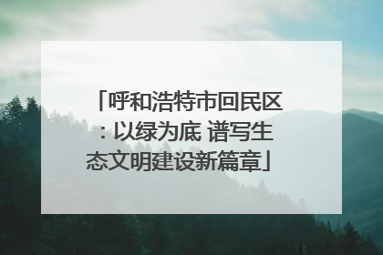 呼和浩特市回民区：以绿为底 谱写生态文明建设新篇章