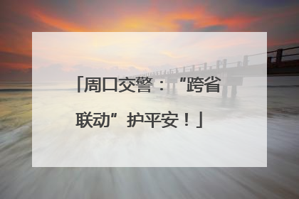 周口交警：“跨省联动”护平安！