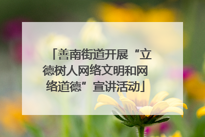善南街道开展“立德树人网络文明和网络道德”宣讲活动